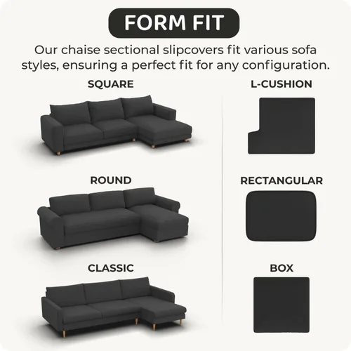 Vista 6 de PAULATO BY GA.I.CO. Funda de sofá modular, funda para sofá chaise longue en forma de L, fundas lavables para sofá esquinero, funda elástica de Gris
