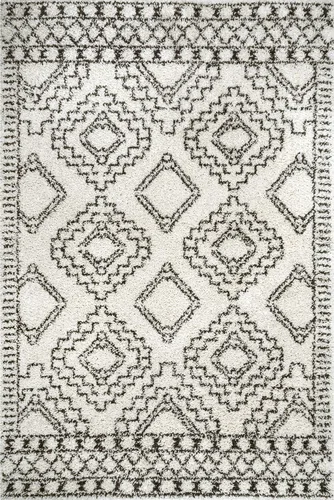 Vista 3 de nuLOOM Lacey - Alfombra decorativa geométrica marroquí, 2 x 3, color blanco roto