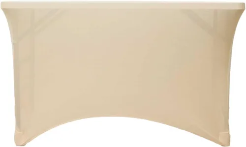 Vista 7 de Efavormart - Mantel rectangular de elastano elástico beige de 4 pies