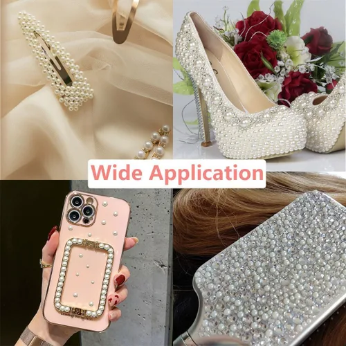 Vista 6 de 1600 piezas de perlas y joyas autoadhesivas para ojos, cuerpo, cara, cabello, gemas y perlas para maquillaje, bricolaje, manualidades, accesorios
