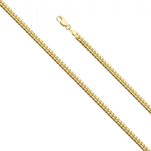 Vista 3 de 14K Solid Gold Miami Cuban Link Curb Chains (Select Options)