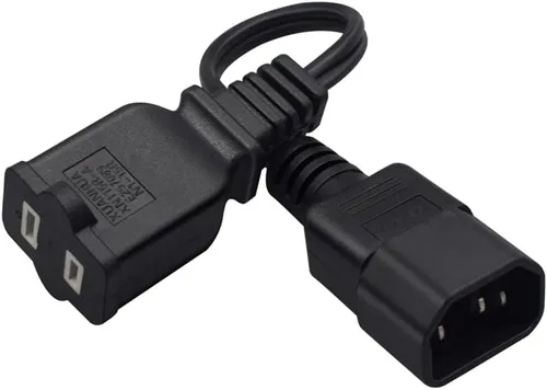 Vista 4 de Cable de alimentación C14 a 5-15R de 0.3 ft (0.32 pies), cable adaptador de corriente estándar de 18 AWG NEMA 5-15R a IEC320 C14