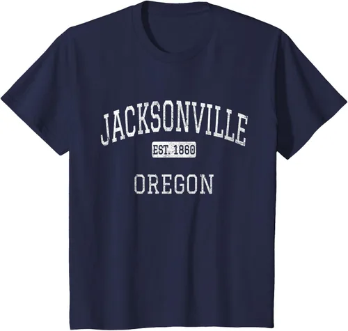 Vista 38 de Jacksonville Oregon OR - Camiseta vintage, Negro
