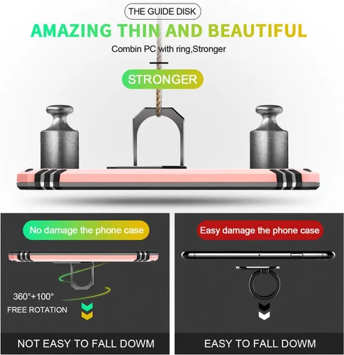 Vista 6 de Gritup Funda compatible con iPhone 6/6S/7/8 Plus con protector de pantalla HD, grado militar, a prueba de golpes, con anillo magnético para iPhone
