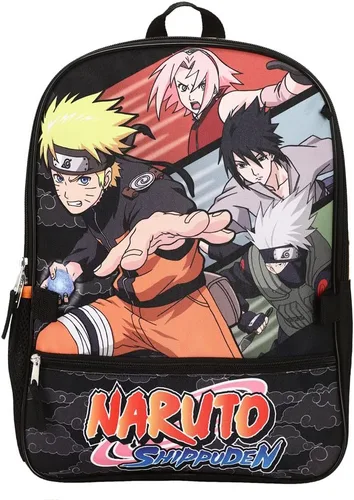 Vista 2 de Naruto Anime Character Print Orange and Black - Juego de mochila de 5 piezas para niños Multi colorido