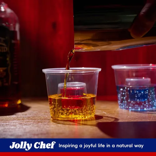 Vista 5 de JOLLY CHEF 100 vasos de bombardero desechables, vasos de plástico transparente de 4 onzas, altamente duraderos y reutilizables, perfectos para tomas