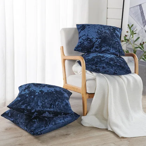 Vista 19 de Home Soft Things Funda de almohada decorativa de terciopelo triturado, 4 piezas, aguacate, 20 x 20 pulgadas, funda cuadrada de acento suave