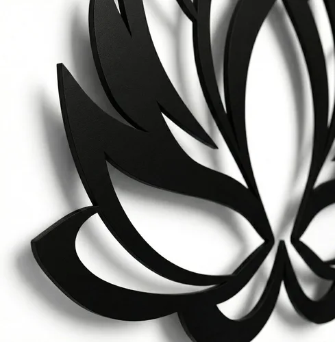 Vista 8 de DEKADRON Arte de pared de metal – Flor de loto – Decoración de pared de metal para decoración de oficina en el hogar, decoración de estudio de yoga