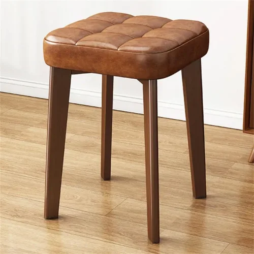 Vista 13 de Solid Wood Square Office Stool Stackable & Scratch Resistant Stool Living Room Dining Table Stool High Stool Makeup Stool Fabric Small Square Stool
