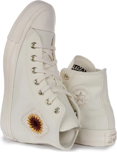 Vista 4 de Converse Chuck Taylor All Star Festival - Tenis de ganchillo para mujer, color blanco