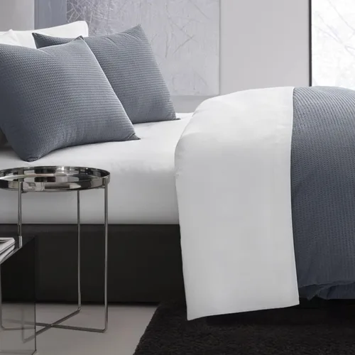 Vista 2 de Vera Wang - Juego de funda de edredón tamaño Queen, ropa de cama de algodón suave con fundas de almohada a juego, cierre de botón y lazos interiores