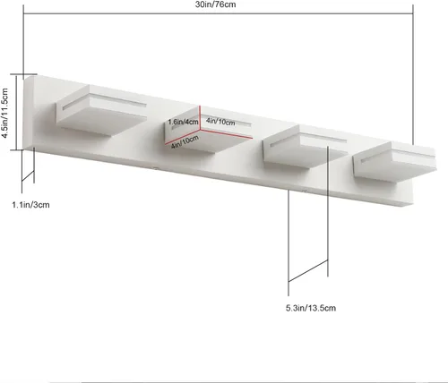 Vista 4 de SineRise - Lámpara LED para tocador de baño - Moderna lámpara regulable de acrílico con acabado blanco mate para iluminación de pared sobre