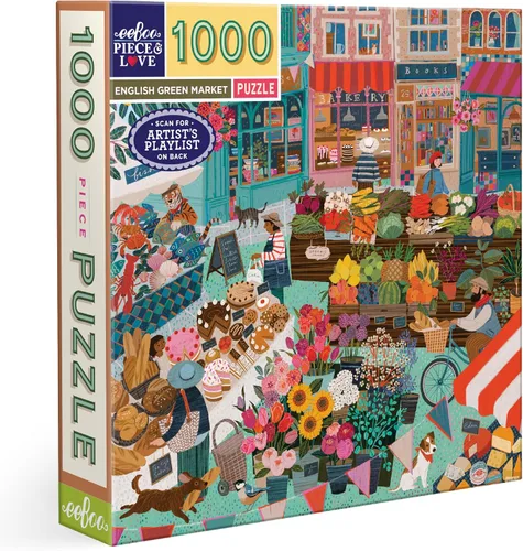 Vista 9 de eeBoo Rompecabezas de 1000 piezas, rompecabezas de boticario antiguo para adultos, cuadrado de 23 x 23 pulgadas, fabricado con tablero reciclado