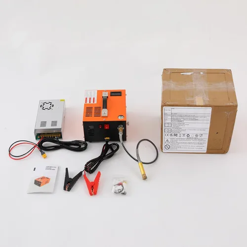 Vista 8 de Compresor de aire PCP, compresor de pistola de aire PCP portátil de 300 W con pantalla LED, bomba de compresor de tanque de paintball/buceo, máx.