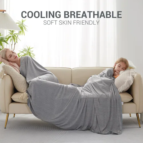 Vista 81 de Marchpower - Manta de enfriamiento para niños que duermen con calor, manta de lana fresca Arc-Chill con diseño de doble cara, fibra de enfriamiento