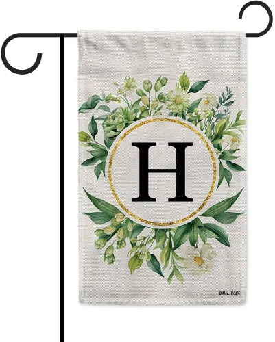 Vista 23 de Monogram Initial Letter P House Flag Flower Wreath Simple Style Letter Flag 28x40 Inch Vertical Double Sided for Outdoor Yard Decor