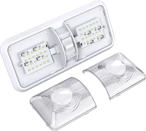 Vista 8 de Aplique de luz LED para techo de RV con doble cúpula y interruptor de encendido/apagado para iluminación interior de coche/RV/remolque/camper/barco