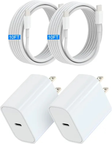 Vista 8 de Cargador de teléfono, adaptador de cargador rápido de pared PD USB C de 20 W con cable de carga súper rápido de 6 pies (A5)
