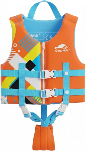 Vista 13 de Gogokids Chaleco de natación para niños pequeños, chaleco de natación de alta calidad para niños de 30-40-50-60-70-80 libras, flotadores para niños