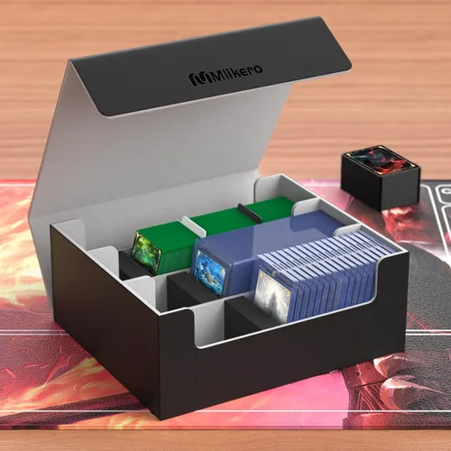 Vista 7 de Mlikero Caja de Cubierta de Cartas para Tarjetas Comerciales 1800+, Caja de Almacenamiento de Tarjetas Comerciales Compatible con Toploader