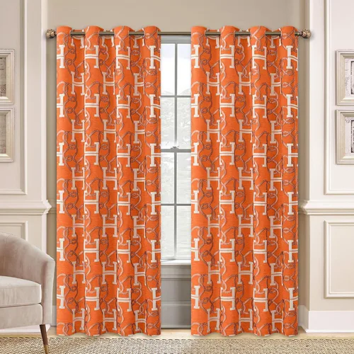 Vista 10 de Cortinas opacas modernas de letra H para sala de estar, cortina de ventana de lujo con patrón de cadena de chenilla, jacquard de 84 pulgadas