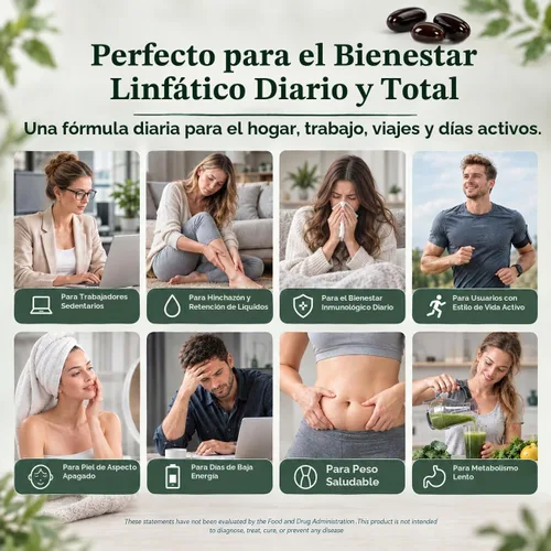 Vista 5 de Suplementos de drenaje linfático, complejo linfático de 240 cápsulas