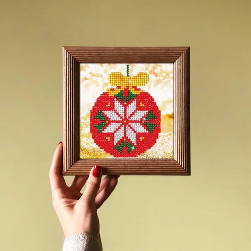 Vista 4 de DIAMOND DOTZ Kits de pintura de diamantes con adornos rojos para adultos, kits de arte de diamantes, un kit de manualidades creativo relajante