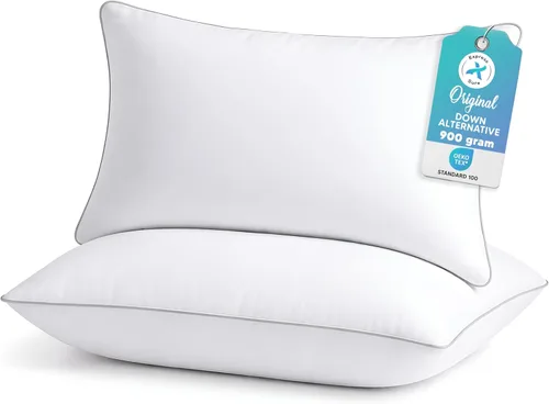 Vista 9 de Juego de 4 protectores de almohada impermeables estándar/Queen, equilibrio de temperatura, recomendado por alergólogos, protectores transpirables