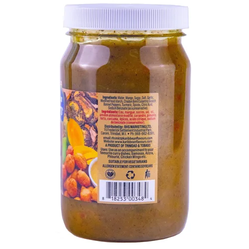 Vista 6 de Chutney de mango de las Indias Occidentales de 12 onzas Perfecto con platos de curry, salsa de inmersión para samosas, acra, alitas de pollo