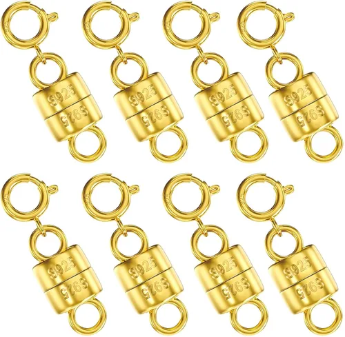 Vista 11 de OHINGLT Cierres y cierres magnéticos para collares de plata de ley 925, convertidor de cierre magnético de oro y plata para suministros