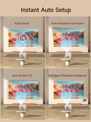 Vista 5 de [Android 14 y 800ANSI] Mini proyector Magcubic 4K 8K, compatible con proyector inteligente nativo 1080P con WiFi 6, Bluetooth 5.4, enfoque