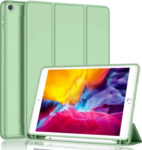 Vista 16 de iMieet Funda para iPad 9.7 (modelo 2018/2017, 6ª/5ª generación), funda inteligente con soporte para lápiz y parte trasera de silicona suave de piel