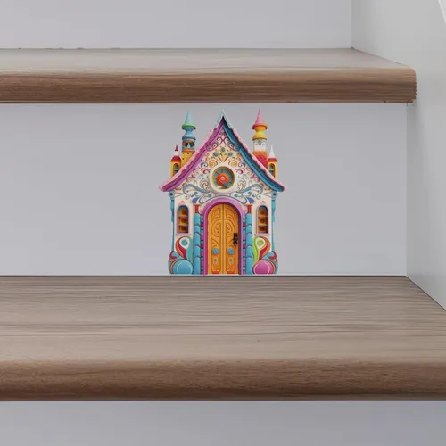 Vista 2 de Bright Toy House - Adhesivo de pared para puerta de hadas