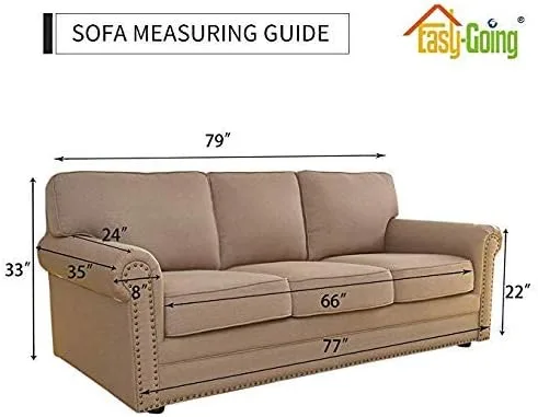 Vista 8 de Easy-Going - Funda reversible para sofá de 3 cojines, funda protectora de muebles, para perros y gatos, resistente al agua, con varillas de espuma