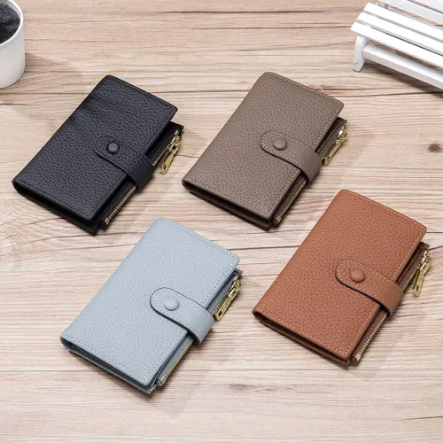 Vista 6 de MFFOR Funda de cuero para llaves para mujeres y hombres (negro)