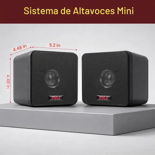 Vista 8 de Pyle Home Mini Cube - Altavoces para estantería de 4 pulgadas, controlador de cono de papel, potencia de 200 vatios, impedancia de 8 ohmios