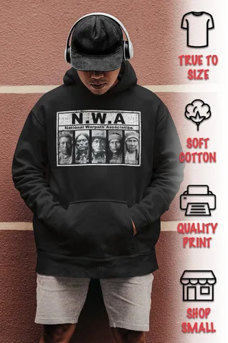 Vista 2 de ShirtBANC Sudadera con capucha de la National Warpath Association, equipo nativo americano