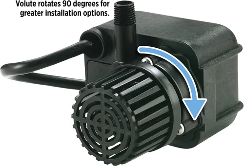 Vista 2 de Little Giant PE-1F-PW Bomba sumergible de fuente de accionamiento directo de 115 voltios, 1125 HP, 170 GPH con cable de 15 pies, color negro, 566608