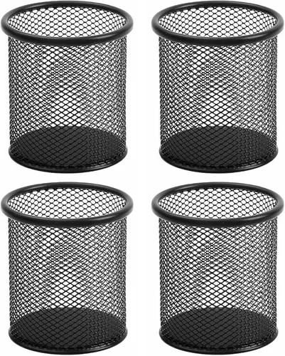 Vista 8 de SAYEEC Soporte para bolígrafo para escritorio, de malla de alambre, portavasos, soporte de metal para brochas de maquillaje, organizador