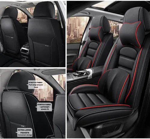 Vista 2 de 2 fundas de asiento para Daewoo Leganza 2000, fundas de asiento de automóvil de cuero, impermeables, suaves, fundas de asiento de automóvil