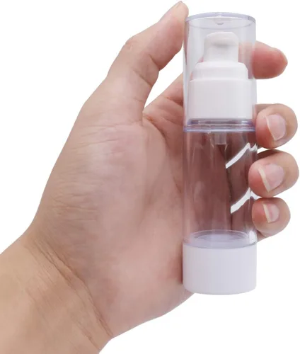 Vista 4 de TRENDBOX Botellas de viaje con bomba de vacío sin aire de 1.0 fl oz / 1 oz para lociones, crema, paquete de 4