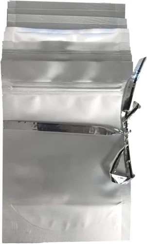 Vista 6 de Bolsas/bolsas resellables de Mylar de pie, 7.5 mil, 5 x 7 x 3 pulgadas, bolsa de refuerzo forrada de aluminio genuino para alimentos a largo plazo