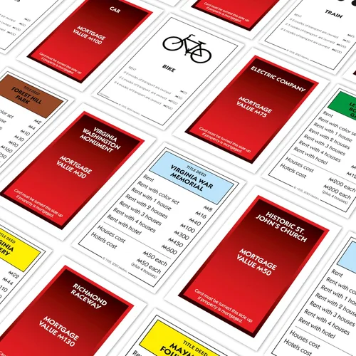 Vista 3 de Monopoly Juego de mesa Richmond Edition: 2-6 jugadores Juegos de mesa familiares para niños y adultos, juegos de mesa para niños de 8 años