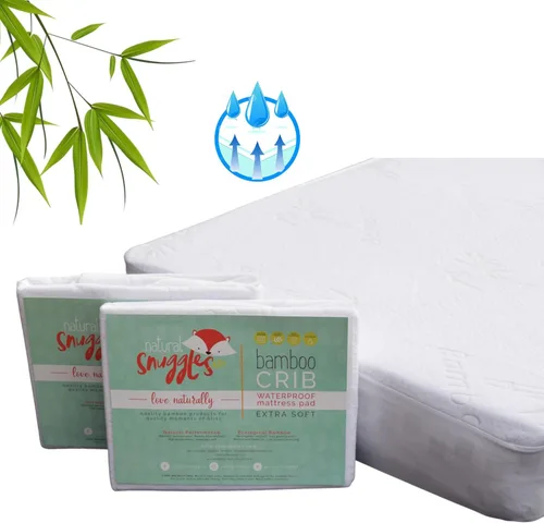 Vista 10 de Protector de colchón de rayón de bambú para cuna, impermeable, transpirable, refrescante, ajustable, de 28 x 52 pulgadas (paquete individual)