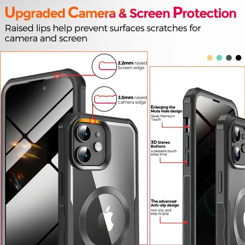 Vista 5 de Funda magnética para iPhone 11 con [CD Loop + Protector de pantalla de privacidad], [Protección contra caídas de grado militar] Protector