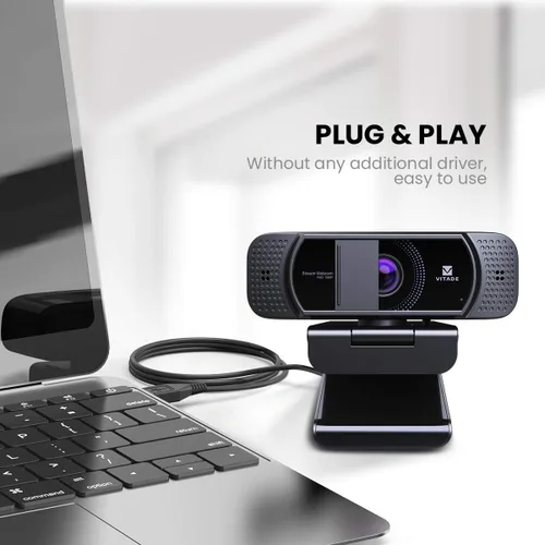 Vista 7 de Cámara web con micrófono 1080P HD Cámara web, 672 USB de escritorio Web Cam Facecam Cámara de video para streaming de juegos, conferencias, Mac
