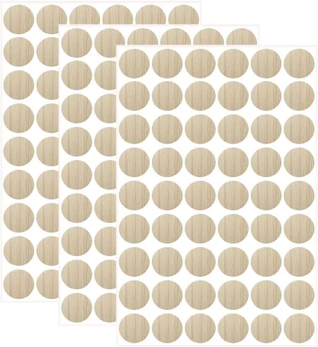 Vista 7 de 162 calcomanías autoadhesivas de PVC para agujeros de tornillo, 3 hojas de plástico, cubierta texturizada a prueba de polvo e impermeable, 0.827 in