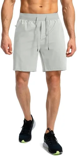 Vista 2 de Pantalones deportivos para hombres, pantalones cortos livianos y de secado rápido para gimnasio y entrenamiento atlético con bolsillos
