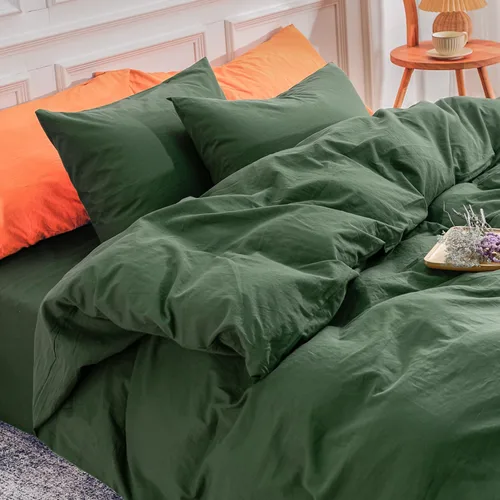 Vista 21 de NEXHOME PRO Funda de edredón Twin XL 100% algodón lavado, transpirable, duradera, texturizada, similar al lino, juego de ropa de cama para el hogar