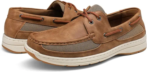Vista 6 de Vostey Zapatos sin cordones para hombre, con soporte de arco, zapatos de barco para hombre, mocasines ligeros de 2 ojos
